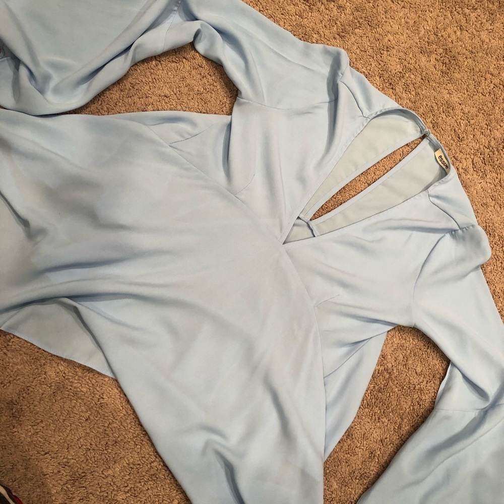 Flare Sleeve Silk Blouse